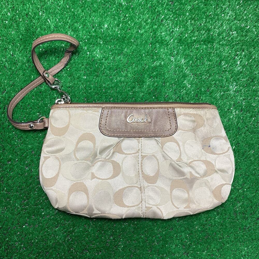 Coach Signature Wallet Brown Beige Womens One Size